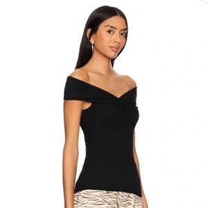 House of Harlow Black Off the Shoulder Top